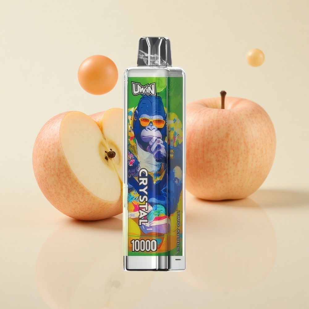 Uwin Crystal 10000 Puffs (18ml) Kaks Õuna RGB-tuledega