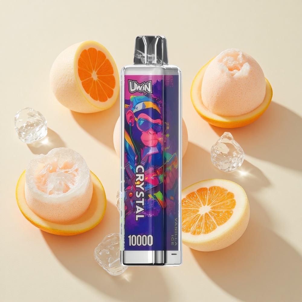 Uwin Crystal 10000 Puffs 18ml Mahuti ja RGB Tuled Vanilla Jää