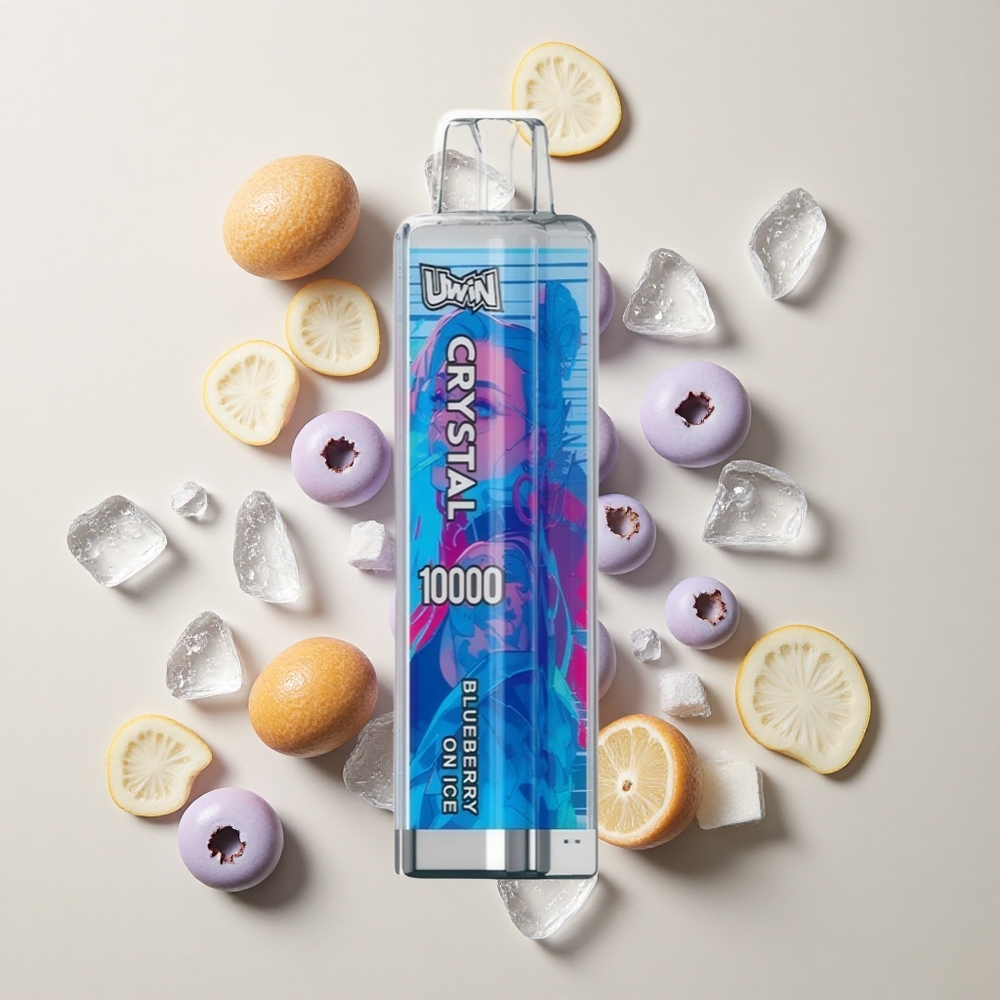 Uwin Crystal 10000 Puffs (Sinimari Jää) RGB-tuled