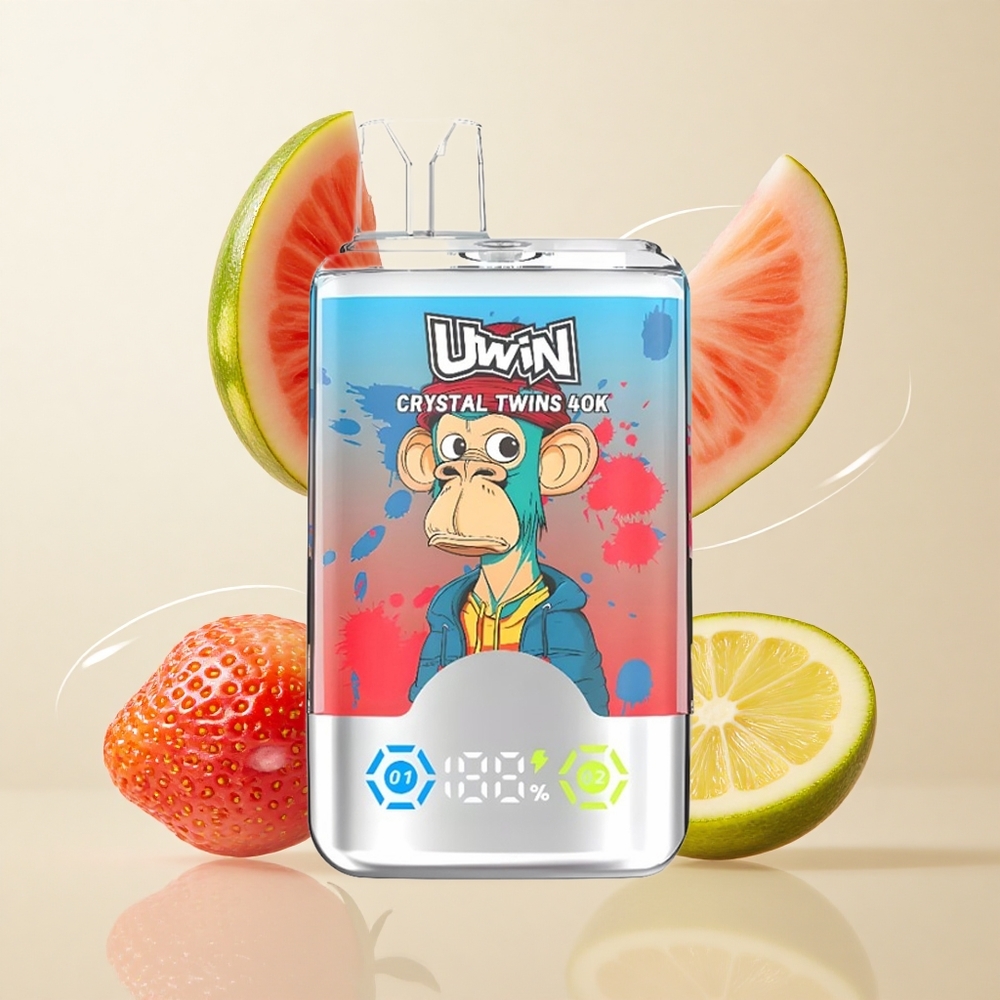 Uwin Crystal Twins 40000 Puffs Maasik-Arbuus Sidrun-Pirn