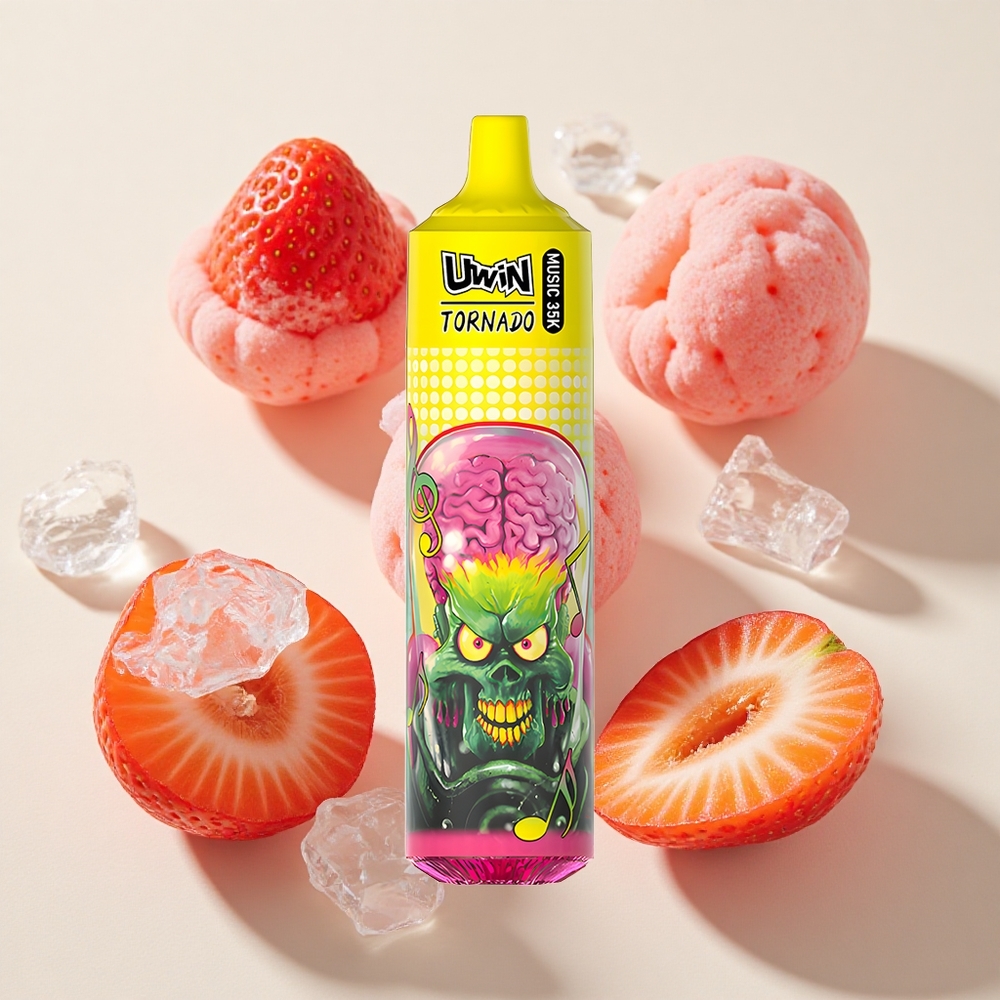 Uwin Tornado 35K Music Ühekordne Vape Maasikajää (600mAh aku)