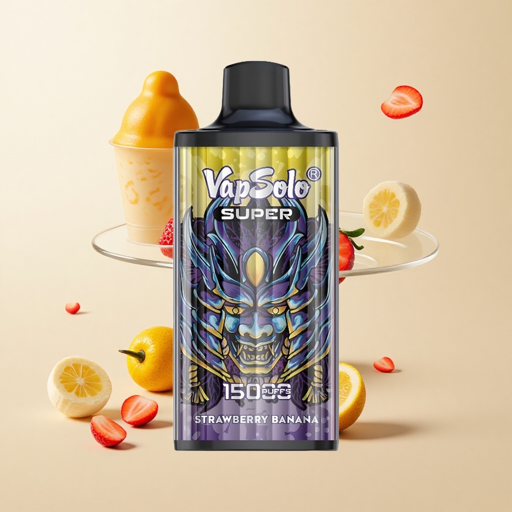 Vapsolo Super 15000 Puffs (40ml Mahla) Maasikas-Banaan