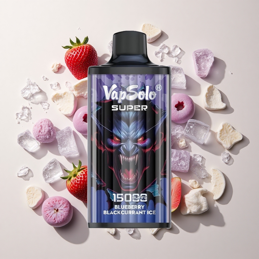 Vapsolo Super 15000 Puffs Mustikas Mustsõstrast Jäädisposabel