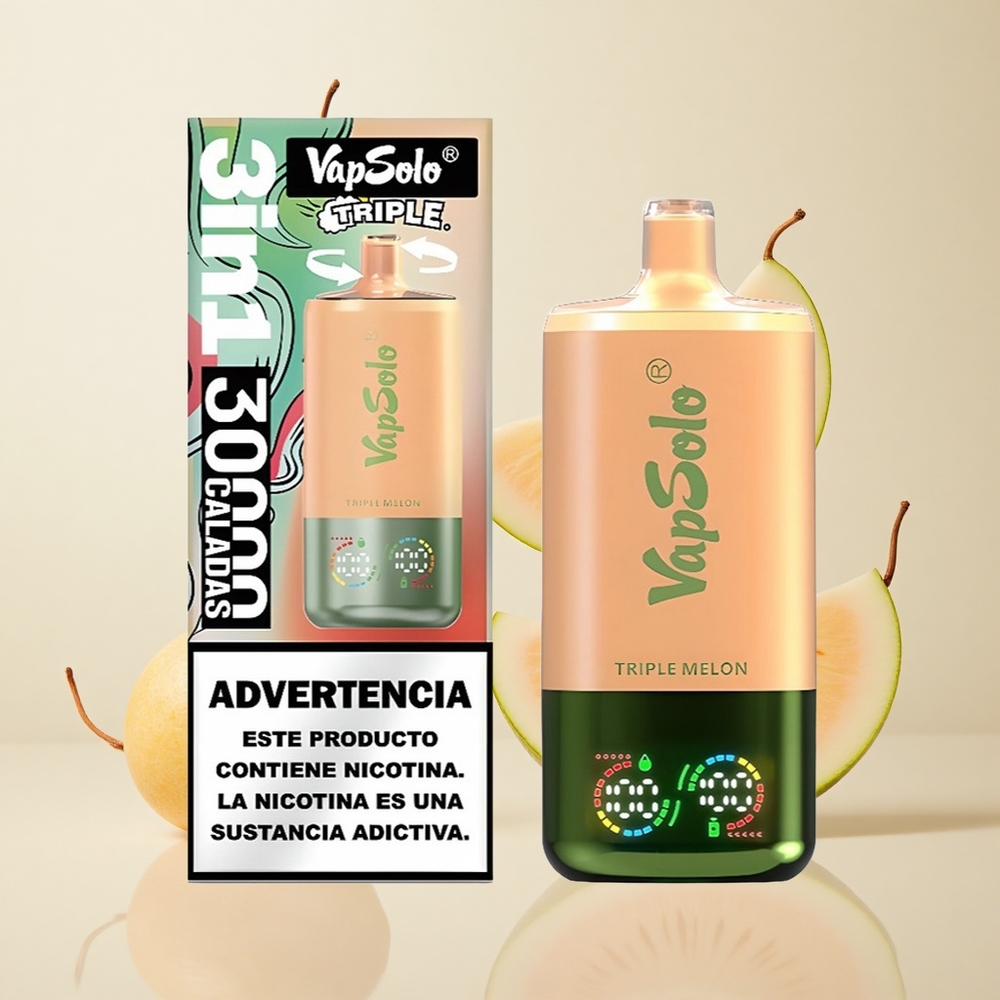 VapSolo Triple 30000 Puffs Kolmekordne Melon