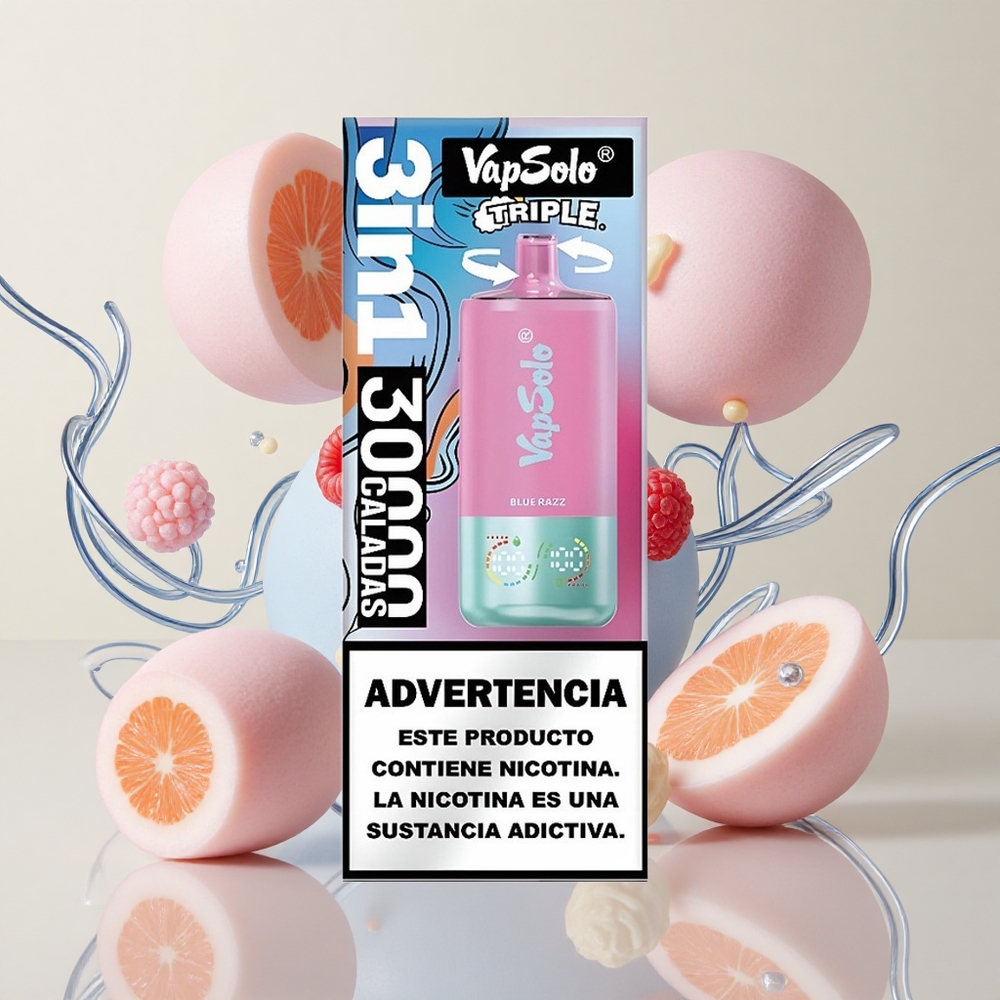 VapSolo Triple 30000 Puffs Sinised Maltsad 40ml