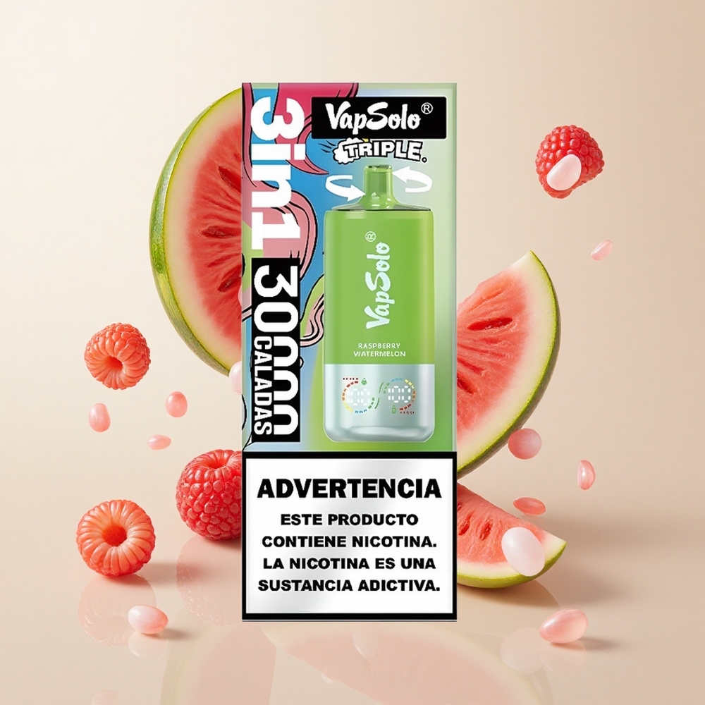 VapSolo Triple 30000 Puffs Vaarikas-Arbuus