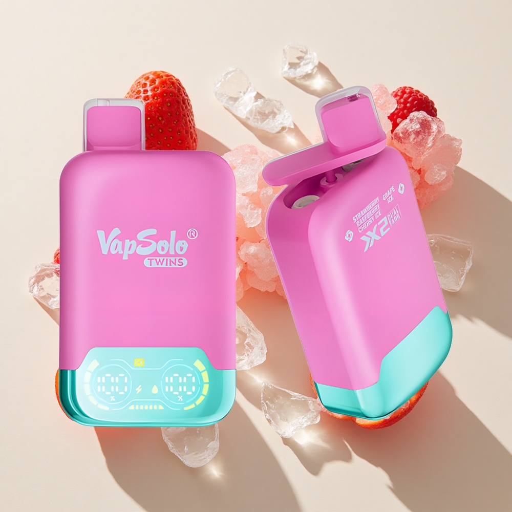 Vapsolo Twins 20000 Puffs & 40 ml Maitsed: Maasikas Vaarikas Kirsiliina & Viinamarjaliina