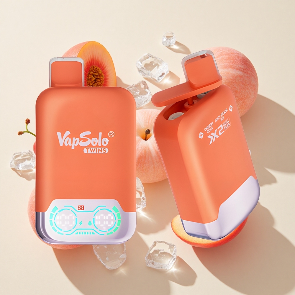 Vapsolo Twins 20000 Puffs 40ml Kirsikola & Mäddise Virsikujää