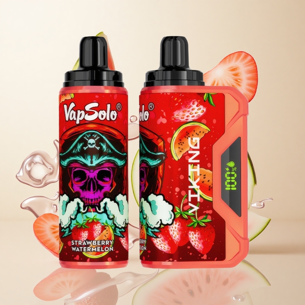 VapSolo VIKING 12000 Puffs Ühekordne Vape Maasika-Arbuus, 22ml