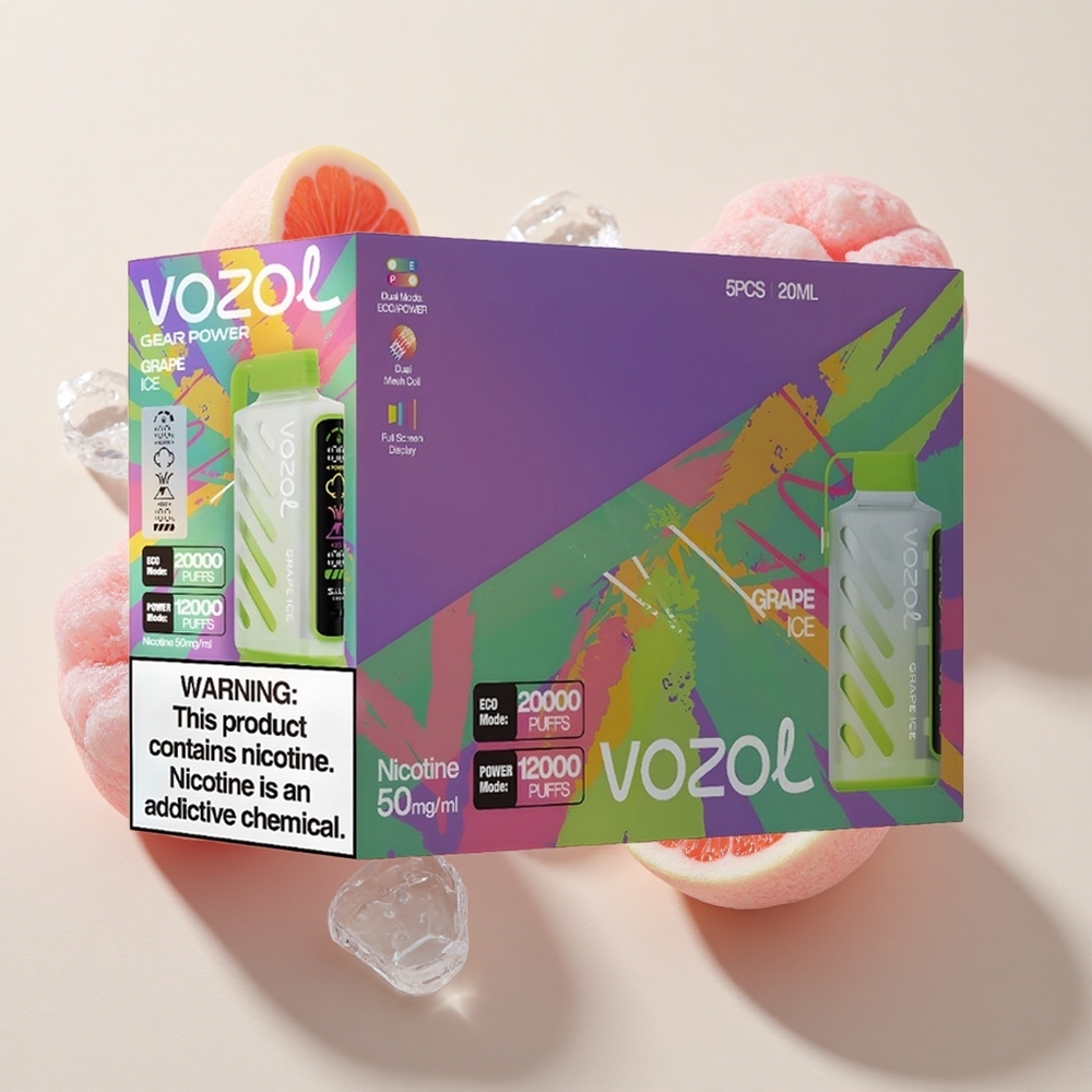 VOZOL Gear Power 20000 Puffs Dual Mesh Coil Viinamarja Jää