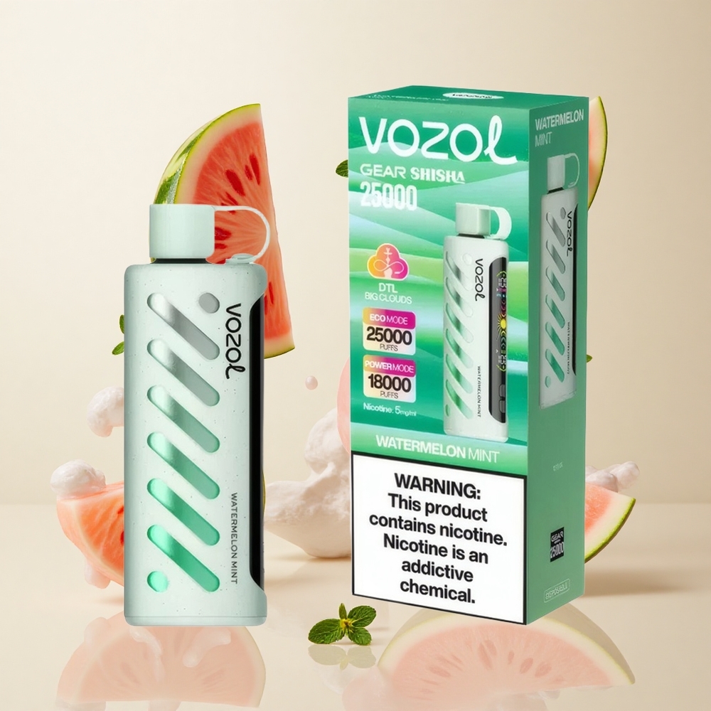VOZOL Gear Shisha 25000 Tõmmet, 1000mAh Patarei, Arbuusi-Mündi Maitse